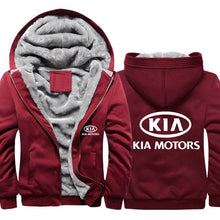 Load image into Gallery viewer, Hoodies Men KIA Car Logo Print Jacket Men Hoodies Casual Winter Thicken Warm Fleece cotton Zipper Raglan Coat Male Tracksuits