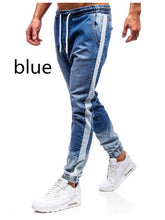 Load image into Gallery viewer, Mens Cool Designer Brand Blue Jeans Skinny Ripped Destroyed Stretch Slim Fit Pants With For Men Side Stripe Pocket Jeans Denim