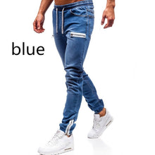 Load image into Gallery viewer, Mens Cool Designer Brand Blue Jeans Skinny Ripped Destroyed Stretch Slim Fit Pants With For Men Side Stripe Pocket Jeans Denim