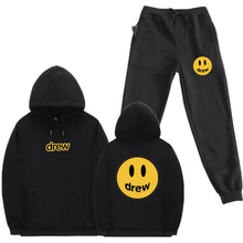 Load image into Gallery viewer, Hip Hop Hoodie + Pants Men Women Suit Justin Bieber Drew House Smile Face Print Pullover Streetwear Mens Womens Sportswear