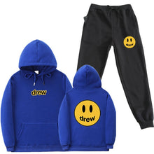 Load image into Gallery viewer, Hip Hop Hoodie + Pants Men Women Suit Justin Bieber Drew House Smile Face Print Pullover Streetwear Mens Womens Sportswear
