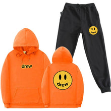 Load image into Gallery viewer, Hip Hop Hoodie + Pants Men Women Suit Justin Bieber Drew House Smile Face Print Pullover Streetwear Mens Womens Sportswear