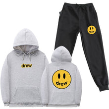 Load image into Gallery viewer, Hip Hop Hoodie + Pants Men Women Suit Justin Bieber Drew House Smile Face Print Pullover Streetwear Mens Womens Sportswear