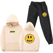 Load image into Gallery viewer, Hip Hop Hoodie + Pants Men Women Suit Justin Bieber Drew House Smile Face Print Pullover Streetwear Mens Womens Sportswear