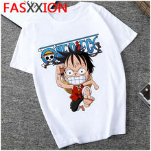 Load image into Gallery viewer, One Piece T Shirt Men Harajuku Cartoon 2020 Hip Hop Japan Anime Tshirt 90s Funny Luffy Zoro Graphic Fashion Tees Male
