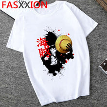 Load image into Gallery viewer, One Piece T Shirt Men Harajuku Cartoon 2020 Hip Hop Japan Anime Tshirt 90s Funny Luffy Zoro Graphic Fashion Tees Male
