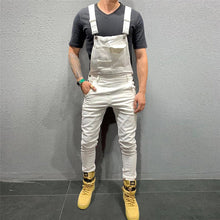 Load image into Gallery viewer, UK Mens Fashion Denim Dungaree Bib Overalls Jumpsuits Moto Biker Jeans Pants Trousers 2019 New