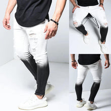 Load image into Gallery viewer, Fashion Men Skinny Jeans Stretchy Denim Slim Long Camouflage Pants Frayed Rip Bike Men Ripped Jeans 20 styles