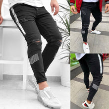 Load image into Gallery viewer, Fashion Men Skinny Jeans Stretchy Denim Slim Long Camouflage Pants Frayed Rip Bike Men Ripped Jeans 20 styles