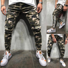 Load image into Gallery viewer, Fashion Men Skinny Jeans Stretchy Denim Slim Long Camouflage Pants Frayed Rip Bike Men Ripped Jeans 20 styles
