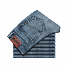 Load image into Gallery viewer, Spring Autumn 2020 Men's Smart Jeans Business Fashion Straight Regular Blue Stretch Denim Trousers Classic Men Plus Size 28-40