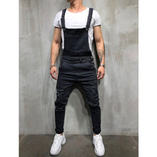 Load image into Gallery viewer, 2020 Oversize Fashion Men's Ripped Jeans Jumpsuits Shorts Summer Hi Street Distressed Denim Bib Overalls For Man Suspender Pants