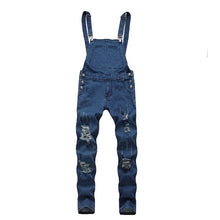 Load image into Gallery viewer, 2020 Oversize Fashion Men's Ripped Jeans Jumpsuits Shorts Summer Hi Street Distressed Denim Bib Overalls For Man Suspender Pants