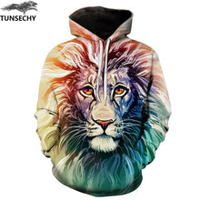 Load image into Gallery viewer, TUNSECHY New Fashion Hoodies Sweatshirts Men/Women 3D Sweatshirts Print Golden Lightning Lion Hooded Hoody Tracksuits Tops