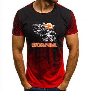 2019 new cotton Crazy Top Tee Casual Men O-Neck Casual T-Shirts Scania Logo Men Round Neck Tops Size S 4XL Men's Print T-shirt