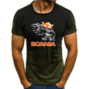 2019 new cotton Crazy Top Tee Casual Men O-Neck Casual T-Shirts Scania Logo Men Round Neck Tops Size S 4XL Men's Print T-shirt