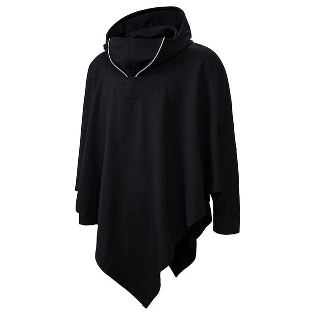 Unisex Casual Hooded Poncho Cape Cloak Fashion Coat Hoodie Sweatshirt Men Hip Hop Streetwear Hoody Pullover for Male Sweat Homme