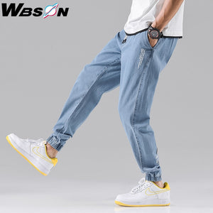Wbson Jeans Men's Casual Pants Jogging Pants Work Jeans Loose Pants Jeans Homme Men's Gray Jeans SYG2308