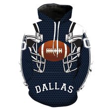 Load image into Gallery viewer, Dallas cowboy rugby team print with cap pocket cover head guard man&#39;s guard man&#39;s suit Men&#39;s Sweatshirts Printing Blouse hoodies
