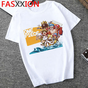 One Piece T Shirt Men  Harajuku Cartoon 2020 Hip Hop Japan Anime Tshirt 90s Funny Luffy Zoro Graphic Fashion  Tees Male