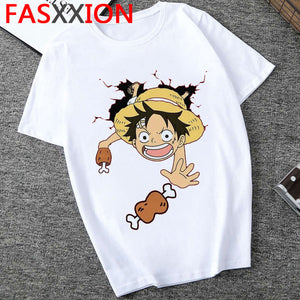 One Piece T Shirt Men  Harajuku Cartoon 2020 Hip Hop Japan Anime Tshirt 90s Funny Luffy Zoro Graphic Fashion  Tees Male