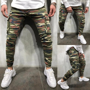 Fashion Men Skinny Jeans Stretchy Denim Slim Long Camouflage Pants Frayed Rip Bike Men Ripped Jeans 20 styles