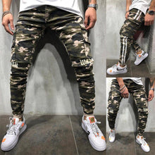 Load image into Gallery viewer, Fashion Men Skinny Jeans Stretchy Denim Slim Long Camouflage Pants Frayed Rip Bike Men Ripped Jeans 20 styles

