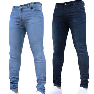 Denim Black Jeans Men Business Skinny Ripped Jeans Biker Pants Casual Stretch Pencil Pant Hip hop Trousers Mens Clothing