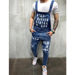 2020 Oversize Fashion Men's Ripped Jeans Jumpsuits Shorts Summer Hi Street Distressed Denim Bib Overalls For Man Suspender Pants