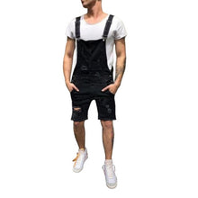 Load image into Gallery viewer, 2020 Oversize Fashion Men&#39;s Ripped Jeans Jumpsuits Shorts Summer Hi Street Distressed Denim Bib Overalls For Man Suspender Pants
