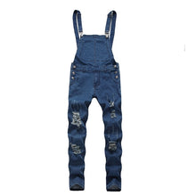 Load image into Gallery viewer, 2020 Oversize Fashion Men&#39;s Ripped Jeans Jumpsuits Shorts Summer Hi Street Distressed Denim Bib Overalls For Man Suspender Pants
