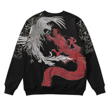 Load image into Gallery viewer, Chinese style embroidery dragon and phoenix plus velvet thick hoodie Japanese Yokosuka autumn and winter clothing men&#39;s clothing

