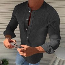 Load image into Gallery viewer, Autumn Spring Long Sleeve Casual Shirts For Men Solid Slim Basic Stand Business Shirts Camisas Masculina
