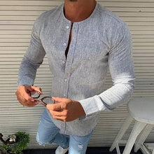 Load image into Gallery viewer, Autumn Spring Long Sleeve Casual Shirts For Men Solid Slim Basic Stand Business Shirts Camisas Masculina
