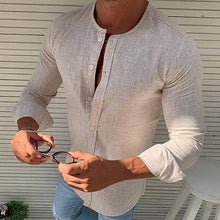 Load image into Gallery viewer, Autumn Spring Long Sleeve Casual Shirts For Men Solid Slim Basic Stand Business Shirts Camisas Masculina
