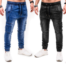 Load image into Gallery viewer, 2020 Autumn Winter New Men&#39;s Stretch-fit Jeans Business Casual Classic Style Fashion Denim Trousers Male Black Blue  Pants
