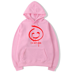 Vsenfo Red John Mentalist Sweatshirt Funny Graphic Printed Red John Smiley Face Patch Hoodies Unisex Pullover Autumn Winter Warm