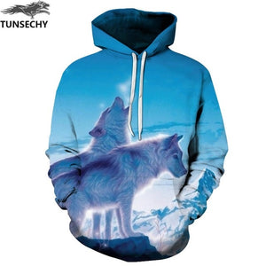 TUNSECHY New Fashion Hoodies Sweatshirts Men/Women 3D Sweatshirts Print Golden Lightning Lion Hooded Hoody Tracksuits Tops