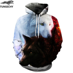 TUNSECHY New Fashion Hoodies Sweatshirts Men/Women 3D Sweatshirts Print Golden Lightning Lion Hooded Hoody Tracksuits Tops